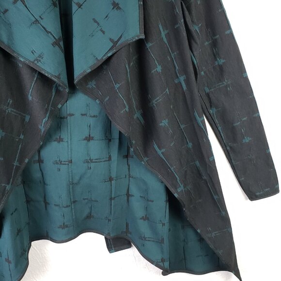 Ruti Forever Jacket Stretch Crosses Print Black Teal Size XS/S Goth Minimalist - Picture 14 of 15